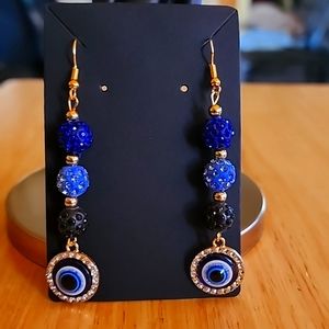 Handmade Evil Eye Dangle Earrings